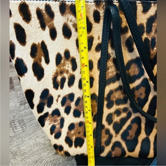 DOLCE & GABANA PONY HAIR -Leopard Print Tote Bag with Black Accents - Picture 8 of 12
